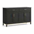 Buffet 140 cm en bois noir avec rangement style contemporain