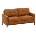 Canapé 2 places 160 x 85 x 88 cm aspect cuir marron style moderne