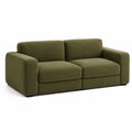 Canapé 2 places 170 x 95 x 85 cm en tissu vert olive - assise rembourrée contemporaine