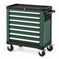 Servante d atelier 77 x 46 x 98 cm en acier vert et noir à 7 tiroirs sur roulettes